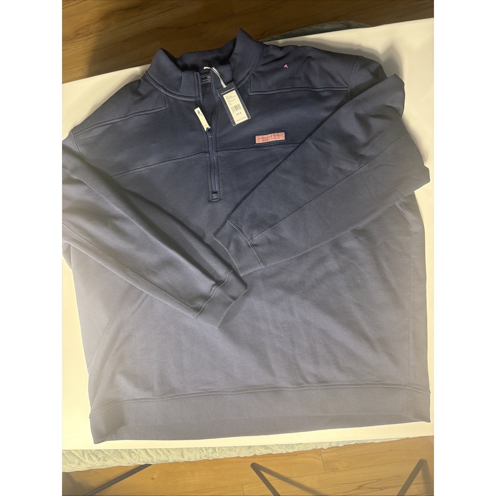 Vineyard Vines Collegiate Shep Shirt 1/4 Zip Pullover 4XLB NWT *125 Navy - Picture 2 of 9